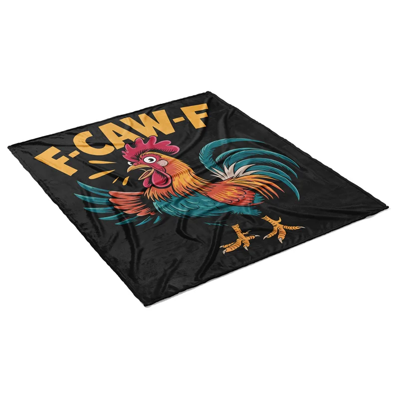 Gaslight Gatekeep Girlboss F-Caw-F Funny Chicken Humor Quote Rooster Meme Throw Blanket Soft Fleece Blanket for Couch Bedroom