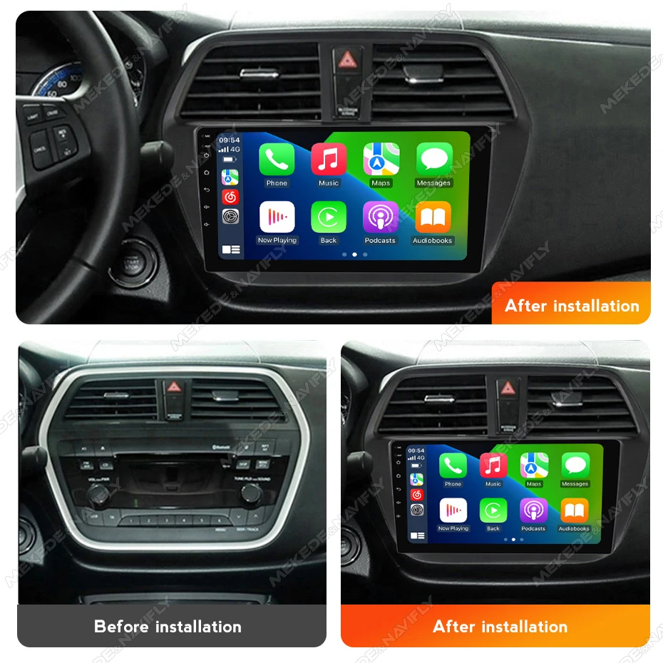 MEKEDE&NAVIFLY Android 14 2 Din Carplay Car Radio for Suzuki SX4 S-Cross 2014-2017 Central Multimedia Intelligent audio system