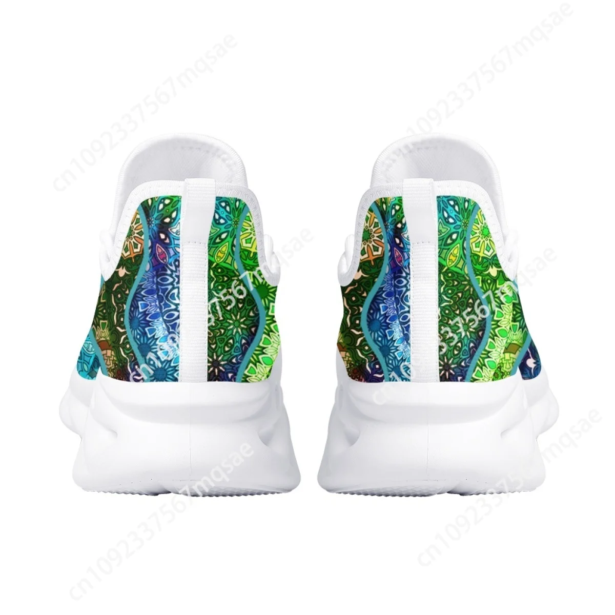 Custom Outdoor Mesh Shoes Trendy Mandala Hummingbird Print Platform Sneakers for Women Breathable Round Toe Classic Tennis