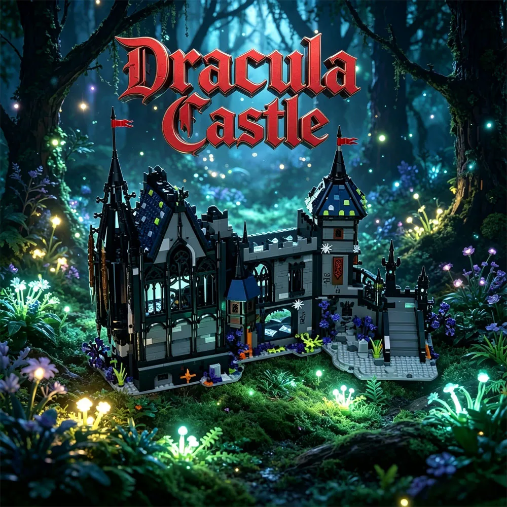 

Creative Vampire Draculas Castle Horror MOC House Building Blocks Set Medieval Grand Street View Toys holiday Gifts 3007Pcs