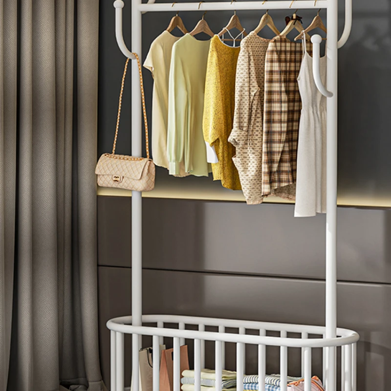 

Clothes and hats rack , indoor household living room, movable storage with wheels, clothes rack, hanging clothes rack