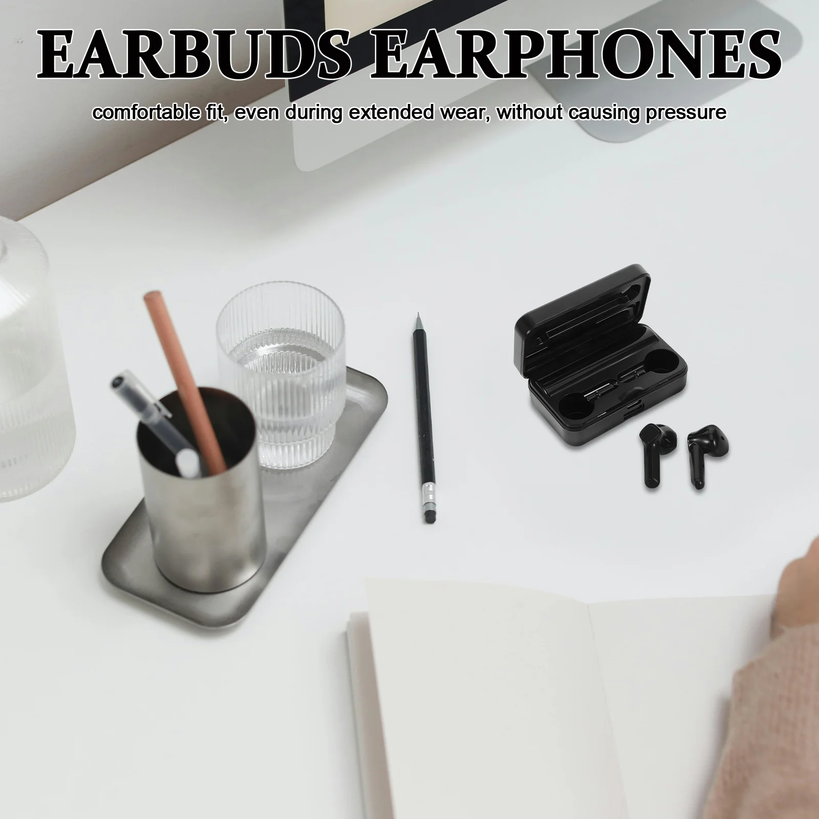

1Set Wireless Dual Ear Headphones Mirror Screen Lightweight Comfortable Earbuds Sports Gaming Daily Use Wireless Earphones