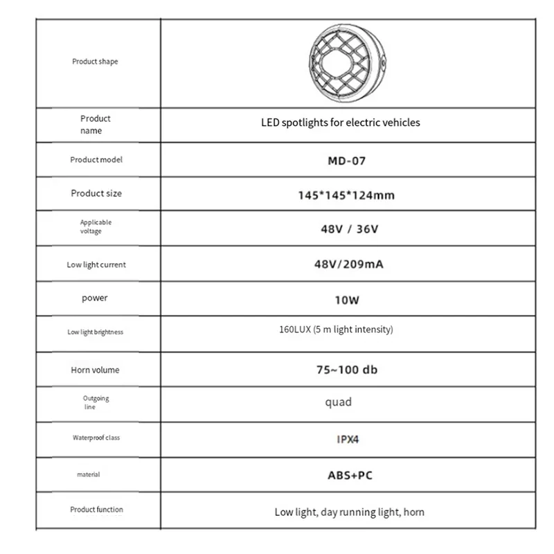 ABVH Ретро велосипедная фара для систем 48 В/36 В — комплект светодиодных передних фонарей и задних фонарей для электровелосипеда Fat Tire