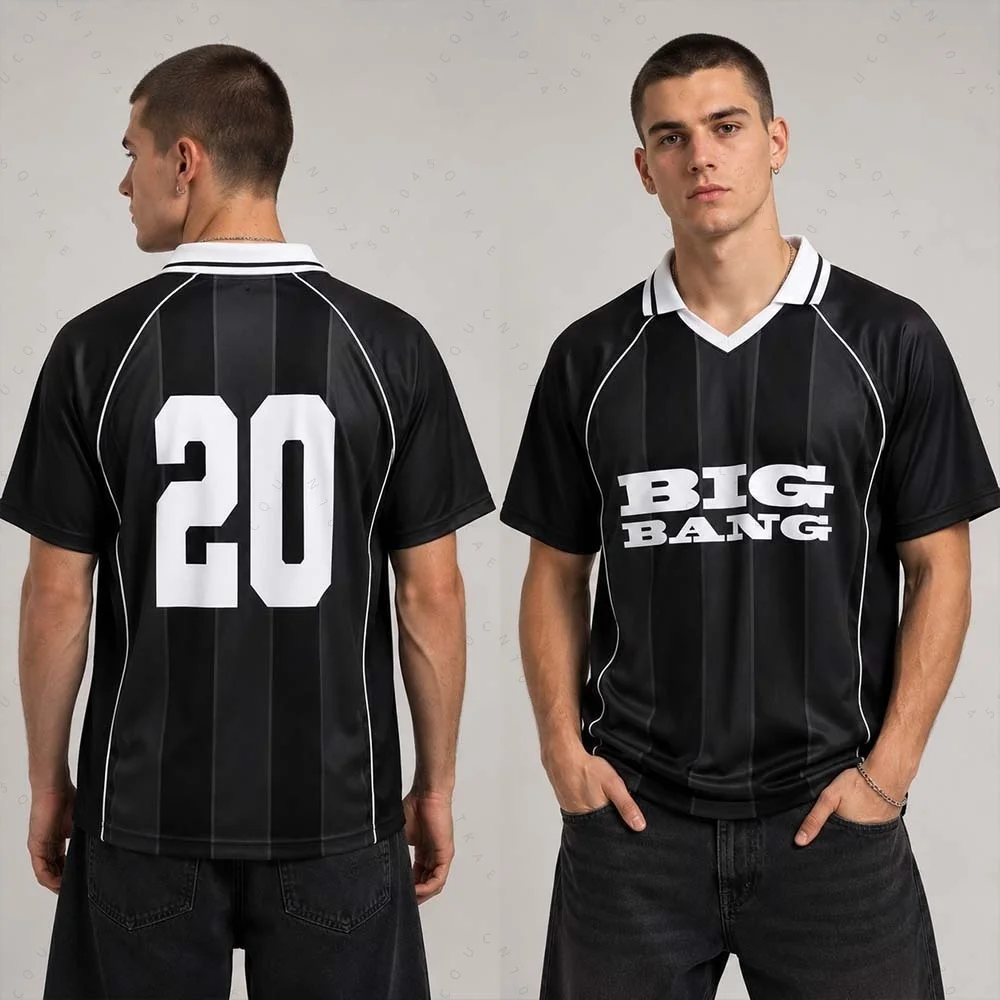 2026 Big Bang 20th Kpop Concert Fan Apparel Jersey Kpop T-Shirts Printed Loose Y2k Streetwear Couple Motorcycle V-Neck T-Shirt ﻿