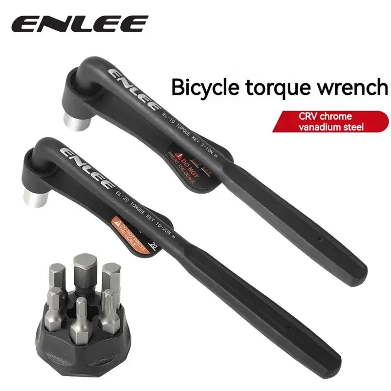 ENLEE Bicycle Torque Wrench with Bit Set Portable Small MTB Road Bike Allen Key Tool Socket Spanner For Bike Repair Kit