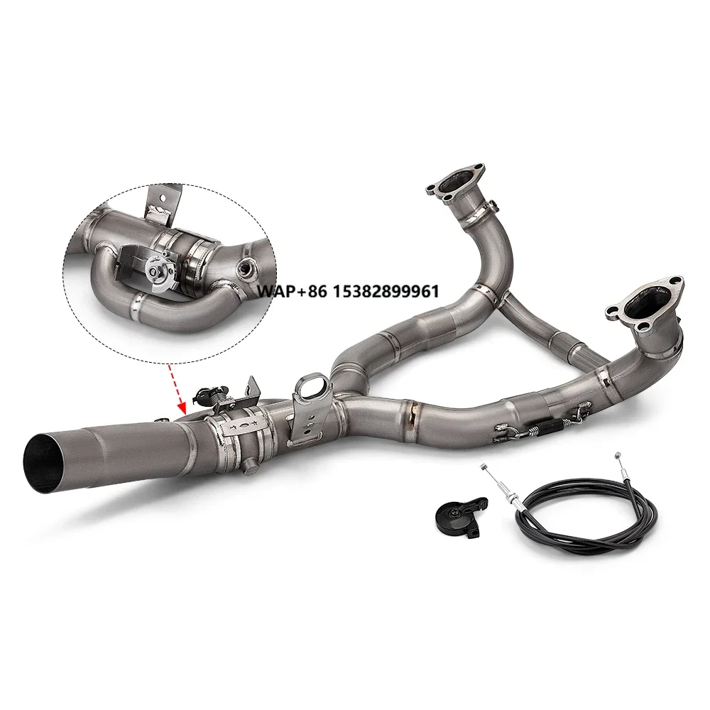 New Titanium Head Pipe with Electric Controlled Valve for R1300GS R1300 Adventure Motorcycle Exhaust Manifold 60mm