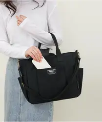 Borsa per la spesa portatile con tracolla diagonale a spalla singola in tela per pendolarismo di grande capacità per studentesse minimaliste urbane