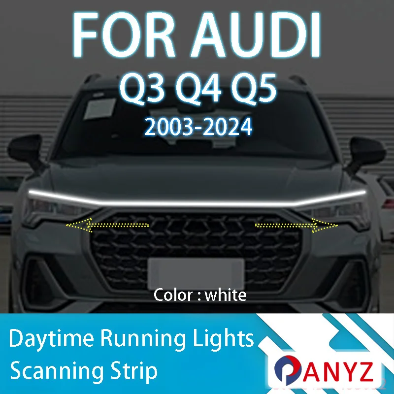 لأودي Q3 Q4 Q5 2003-2024 ترقية جديدة LED النهار تشغيل ضوء المسح بدء غطاء السيارة DRL دليل ديكور المحيطة مصباح 12 فولت #1