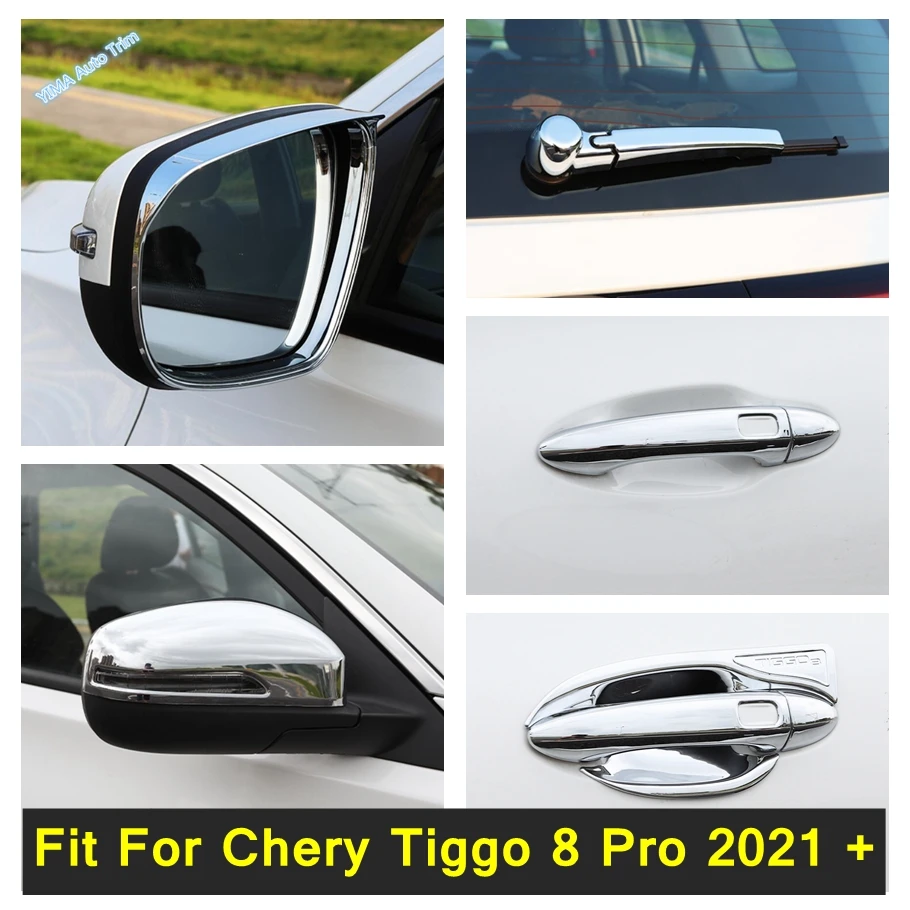 ABS Rear Window Wiper / Door Handle / Rearview Mirror Cover Trim For Chery Tiggo 8 Pro 2021 2022 Car Bright Exterior Accessories