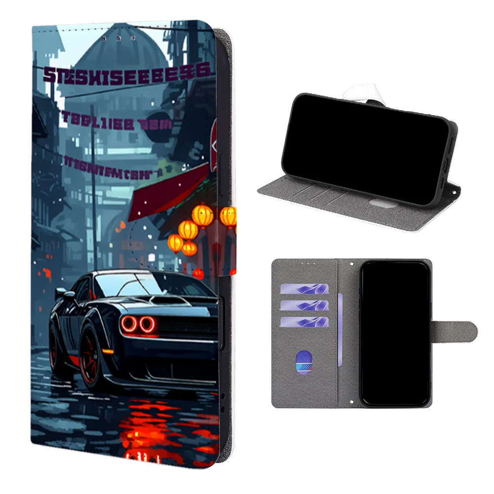 

Painted Pattern Magnetic Flip Phone Cover for Huawei Pura 80 Ultra/Mate 70 80 60 Pro+/P60 P50 P40 with Built-in Wallet Card Slot