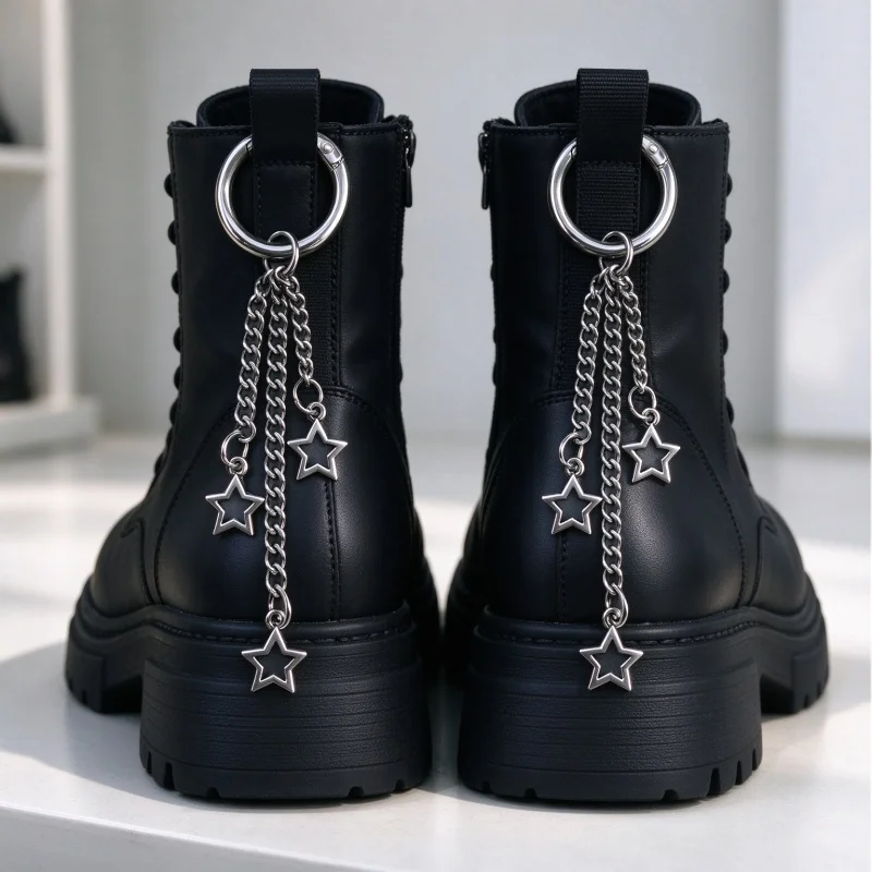 2Pcs Rock Street Style Star Tassel Shoe Chain Charms, Unisex, for Halloween Party, Daily Outfit & Gift