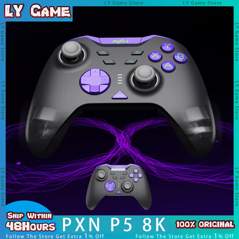 

PXN P5 8K Three Modes Wireless Bluetooth Gamepads Custom 8000Hz Polling Rate Hall Trigger For PC NS Phone Gaming Controllers