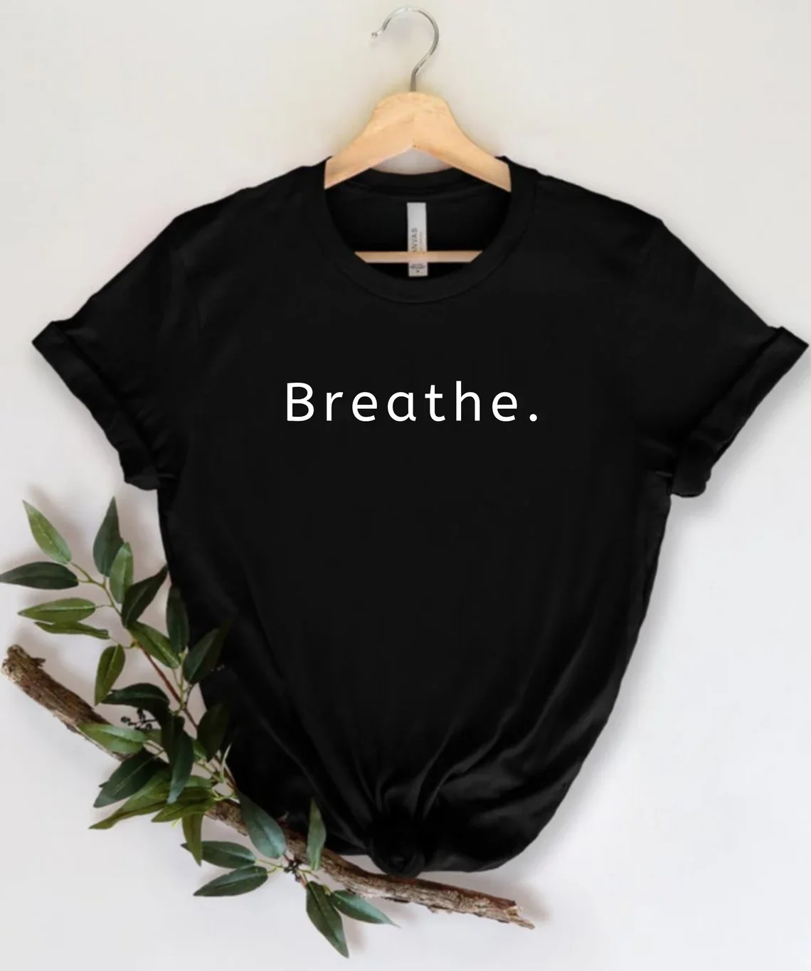 Skuggnas Breathe Funny Graphic T-shirt Inspirational Cotton Shirt Motivational Tee Positive Shirt Short Sleeved Fashion tshirts
