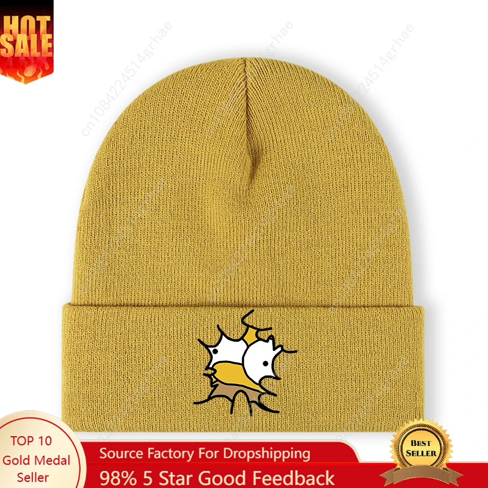 

1pc'eyes' Embroidered Beanie Soft Stretchy Lightweight Winter Hat for Men & Women, Outdoor Hip Hop Fashion