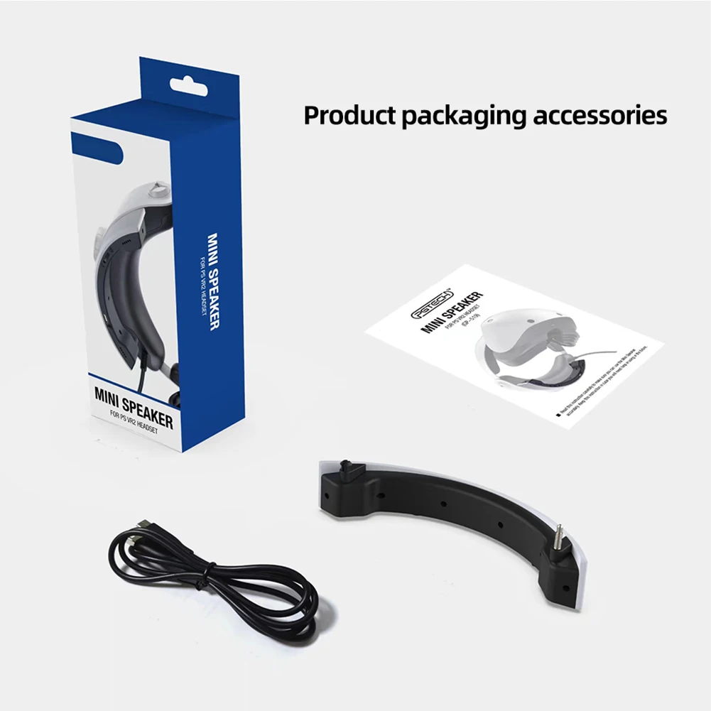 Mini Speaker 3.5mm Audio Interface Portable Helmet External Amplifier 300mAh Rechargeable Battery 4H Battery Life for PS VR2