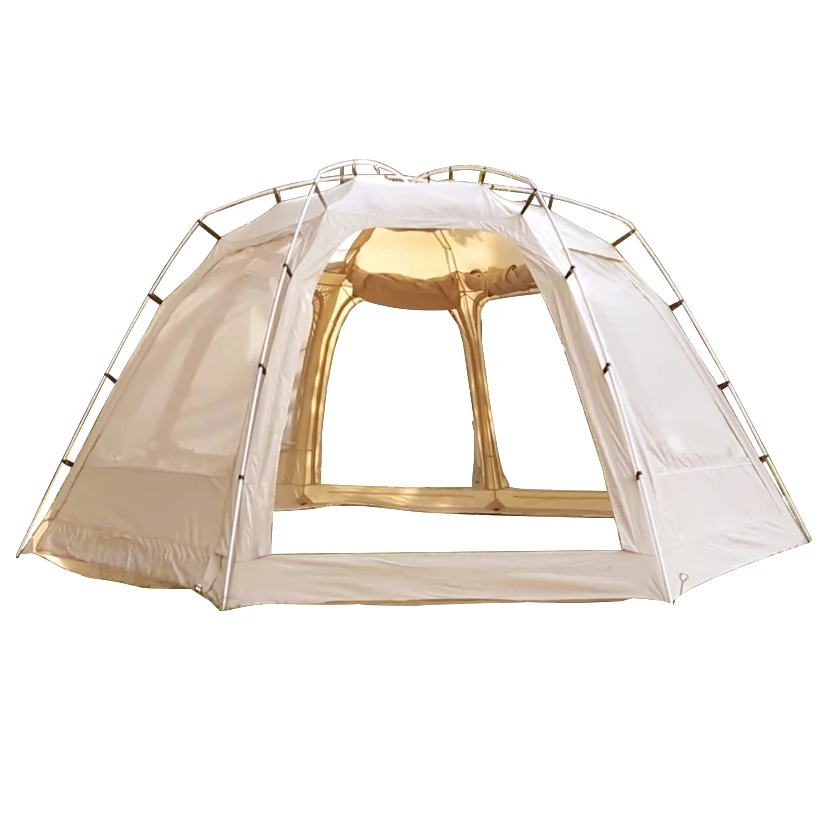 Aluminum Rod Cozy Protection Season 4 Tent Waterproof Polyester Cotton Family Picnic Camping 2 Layers Tent Village Tent