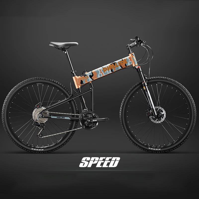 NONE 26 zoll 27,5 zoll Klapp Mountainbike Achse Falten Racing Fahrrad Faltbare Mountainbike Stoßdämpfende MTB Axial Faltrad 4