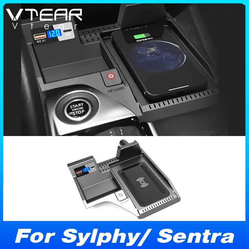 

Для Nissan Sylphy/ Sentra (2020-2025) Беспроводное автомобильное зарядное устройство - адаптер панели мобильного телефона с быстрой зарядкой | Модификация аксессуара