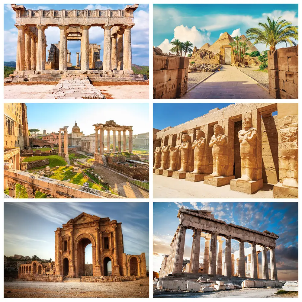 

Ancient Greece Roman Colosseum Sanctuary Pillar Ruin Photography Background Parthenon Temple Relic Historic Building Backdrop