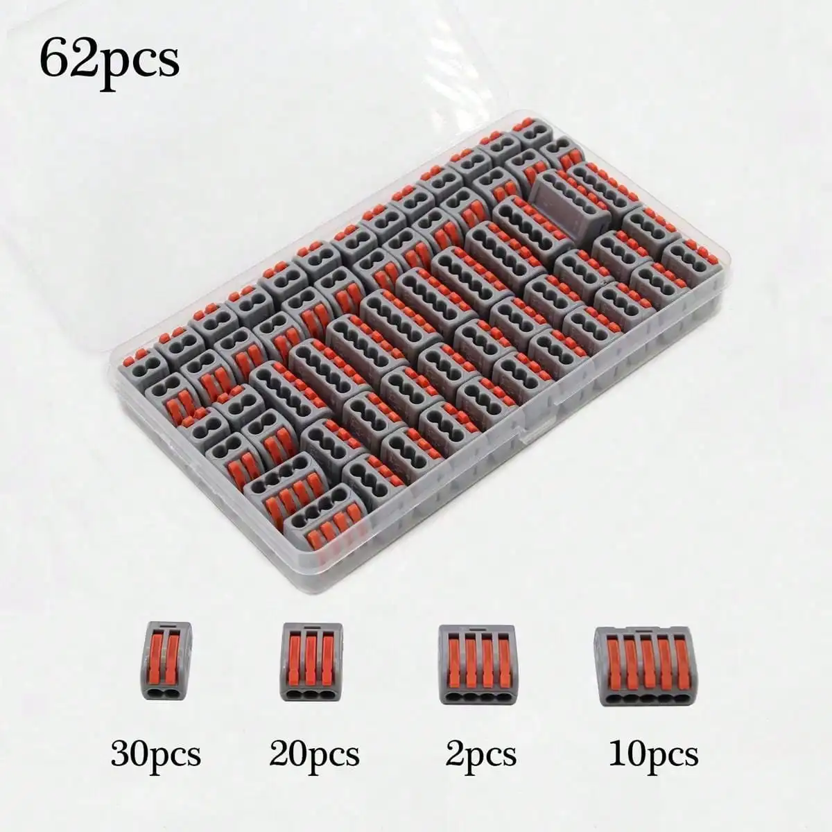 Mini Fast Universal Compact 2-5 Pin Terminal Block Wire Connector - 222 Cable Electrical LED Connectors Box Set