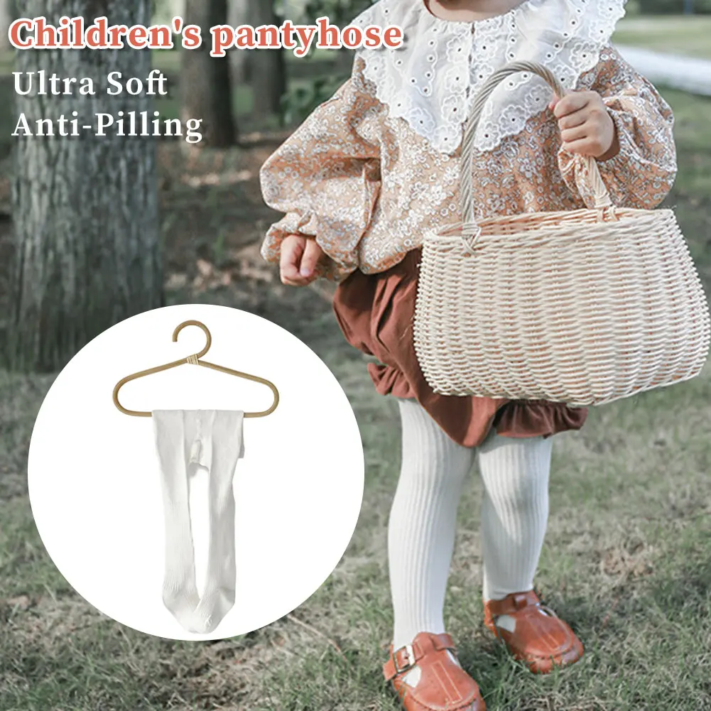 1개 어린이 니트 레깅스 타이츠 컬러 베이비 유아용 롱 삭스 소녀용 신축성 있는 세로 줄무늬 솔리드 팬티호스
