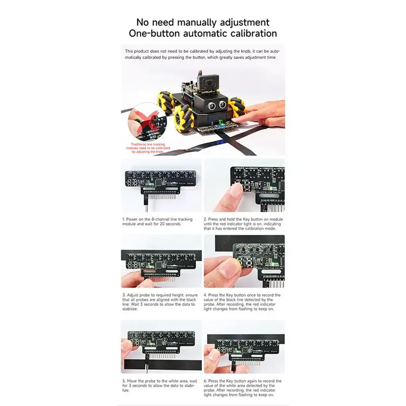 

Daily 1PCS 8 Channel High Precision Electronic Infrared Line Tracking Sensor Module Support Automatic Calibration