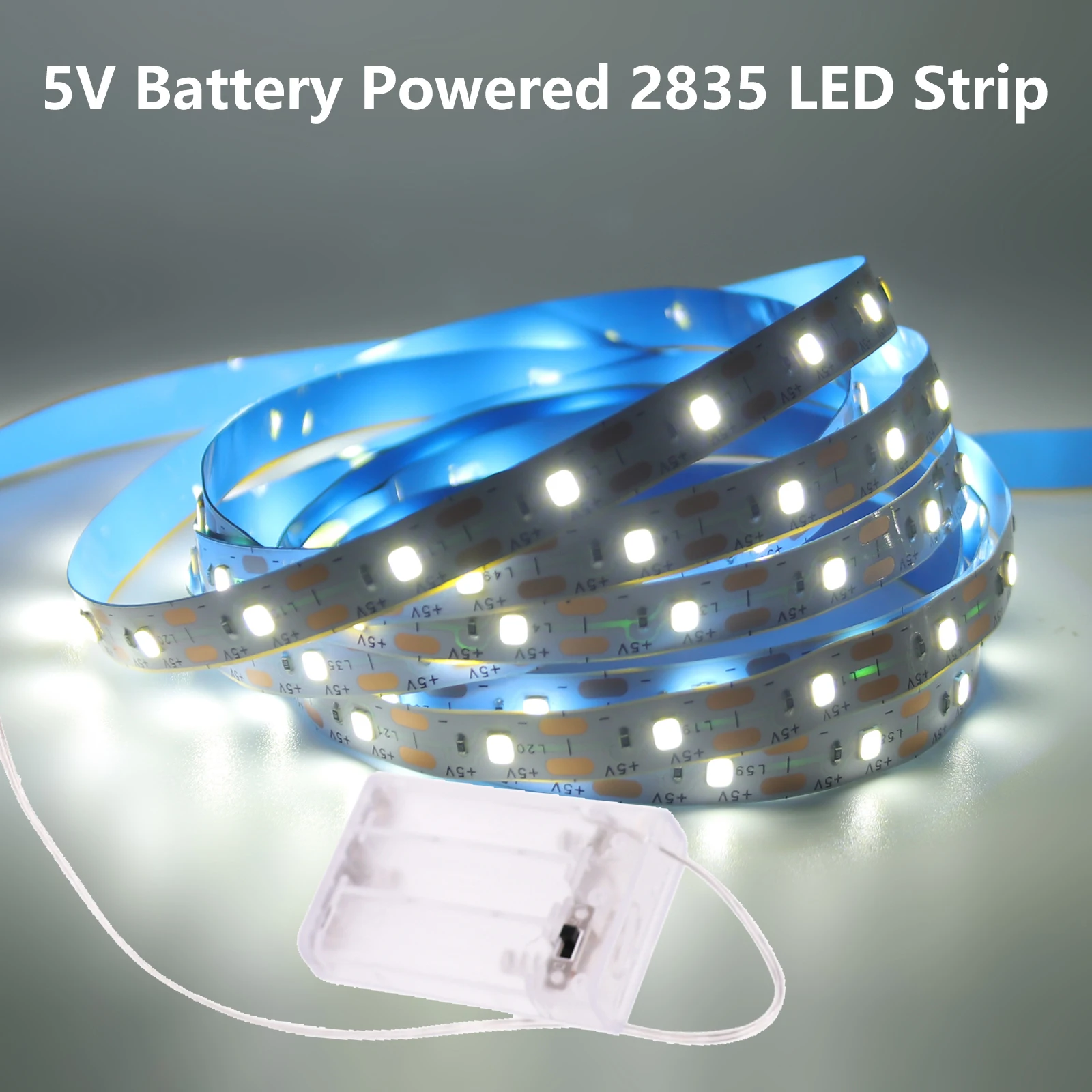 3AA Battery Powered LED Strip Lights 5V 2835 60LEDs/m Flexible Tape 1M 2M 3M 4M 5M Night Lamp Warm White/White/Blue TV Backlight