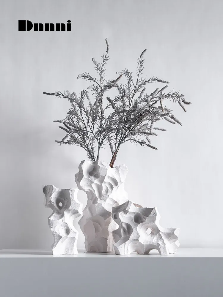 Wabi Sand Wind Taihu Stone Flower Ornament Restaurant Living Room Homestay Model Room Ornament Dry Vase Desktop