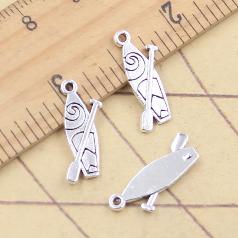 30pcs Charms Surfing Surfboard 20x8mm Tibetan Silver Color Pendants Antique Jewelry Making DIY Handmade Craft