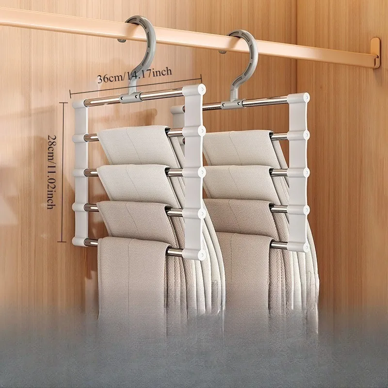 2 PCS Cloud Ladder Pants Rack Suitable for Pants Scarves Ties Bed Sheets Used for Clothing Wardrobe Storage Hanging Rack