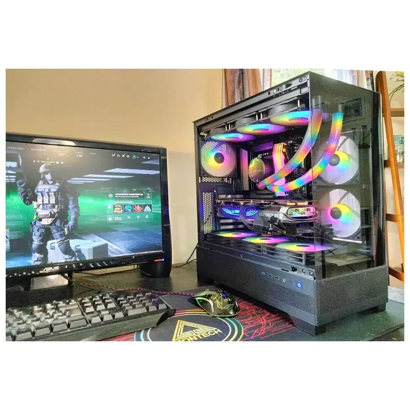 AMD RYZEN 9 9950X Komputer Gaming, PC NVIDIA RTX 4090 32GB DDR5 RGB 6000MHz RAM + 2TB SSD