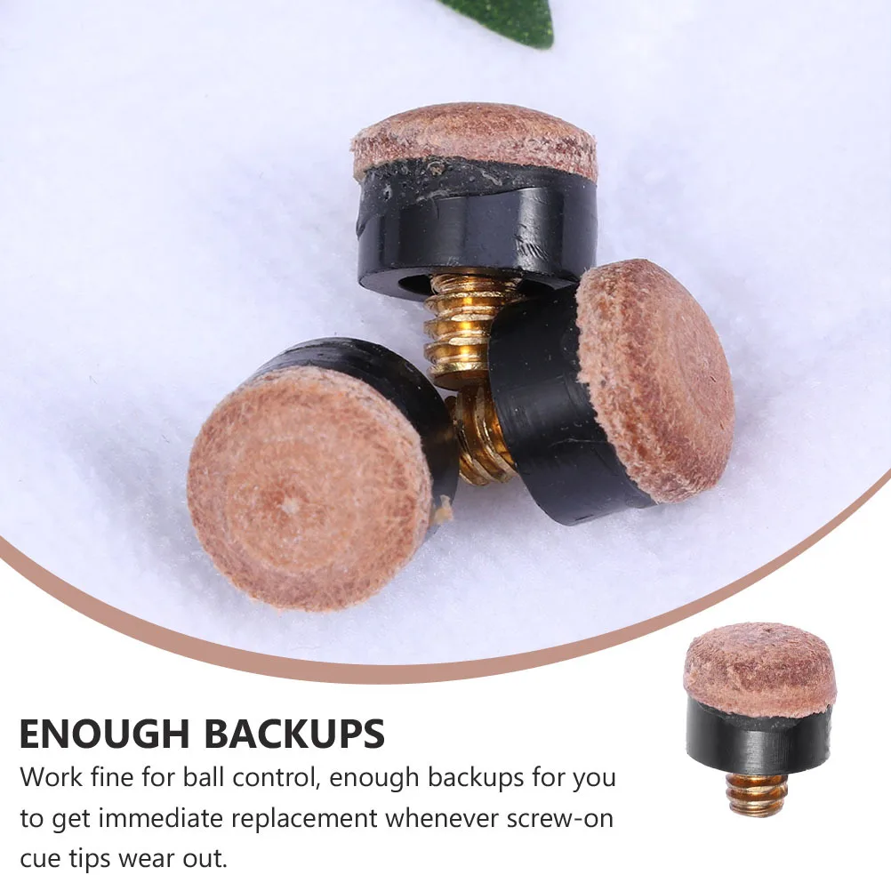 

20Pcs Cue Tips 10mm Billiard Replacement Screw-on Hard Tips Accessories for Pool Cue Billiard Supplies