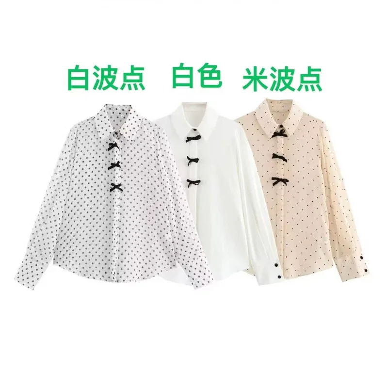 

New Women's Style Spring New Collar Bowknot Decoration Long Sleeve Chiffon Shirt