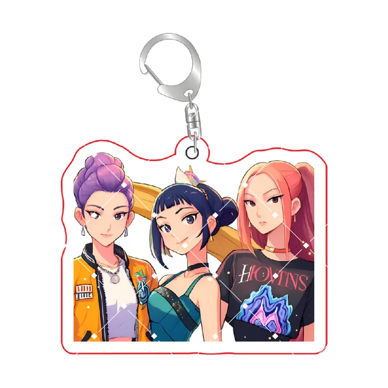 Anime KPop Demon Hunters Acrylic Keychain Rumi Mira Zoey Jinu Baby Saja Celine Bobby Cute Characters Gift Pendant Decoration 6cm - Image 3