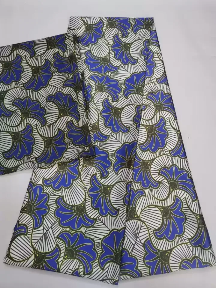 Latest african wax pattern satin silk fabric for dress creative Digital print wax satin silk fabric 4+2 yards/lot