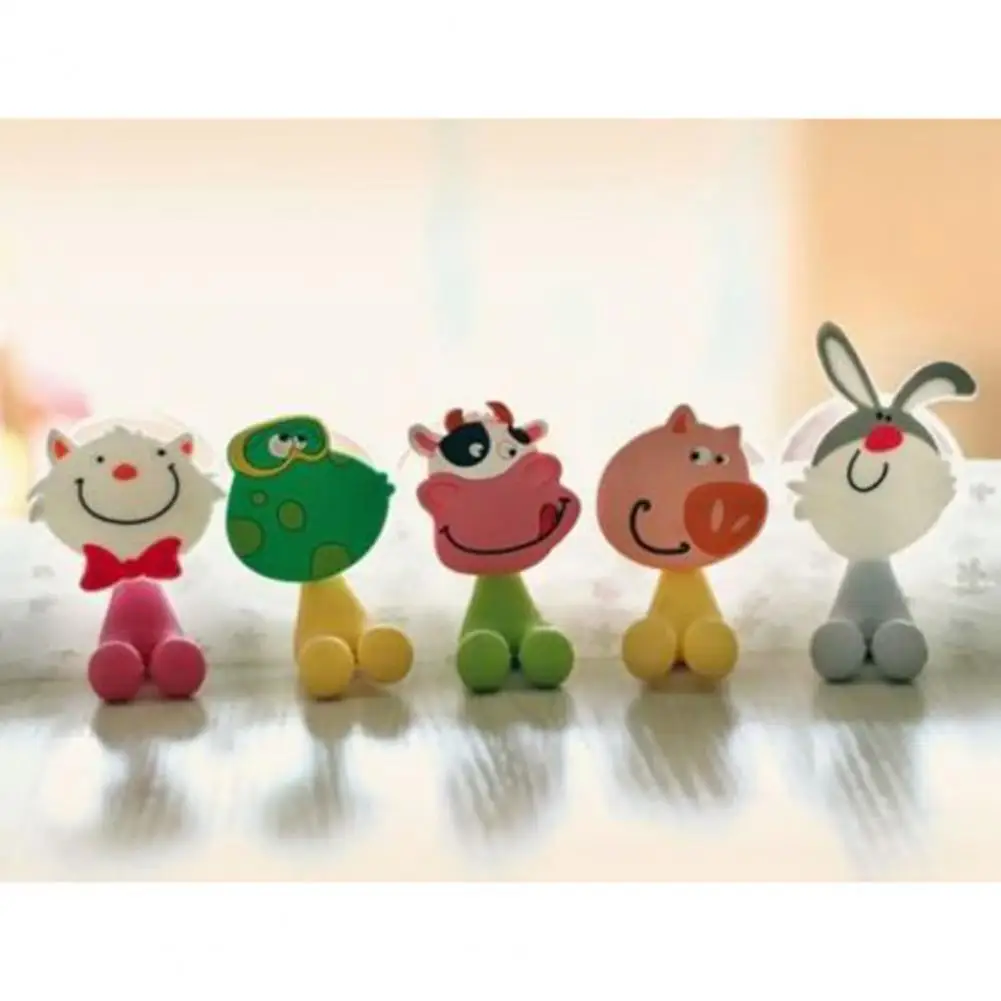 Useful Toothbrush Suction Cup  Reusable High Quality PVC Toothbrush Holder  Cartoon Animal Pattern Toothbrush Suction Cup