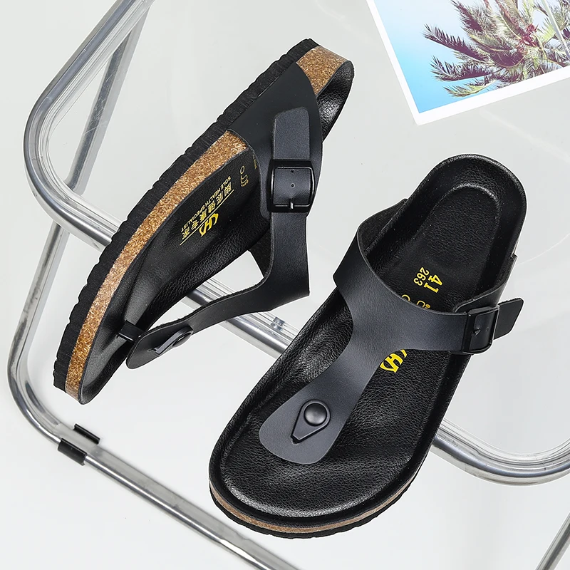 Summer men and women slippers Birken women slippers outdoor durable non-slip luxury sandals fashion beach cork slippers 35-46