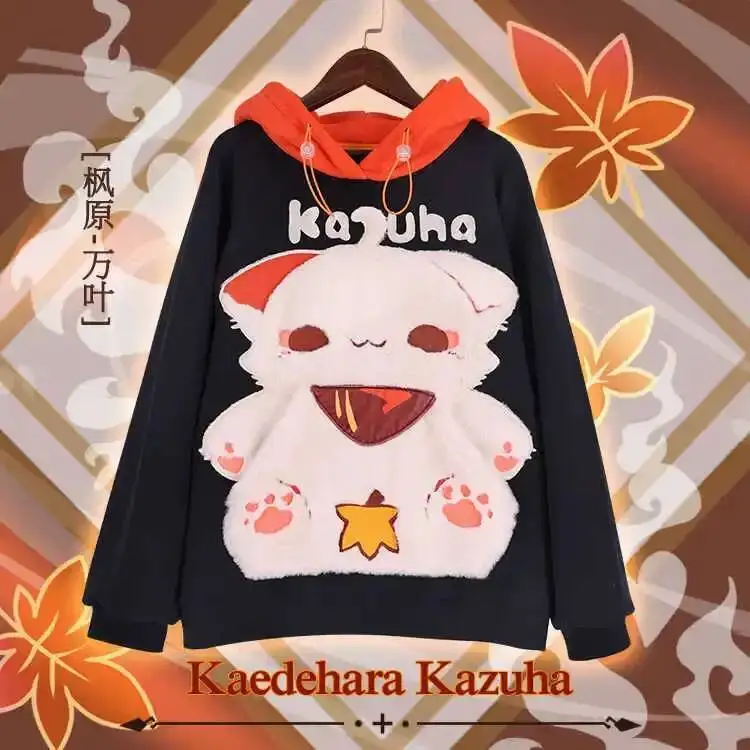 

Game Autumn Winter Casual Hooded Sweatshirt Genshin Impact Kaedehara Kazuha Cartoon Cute Hoodie Tops Women Men Fashion Student