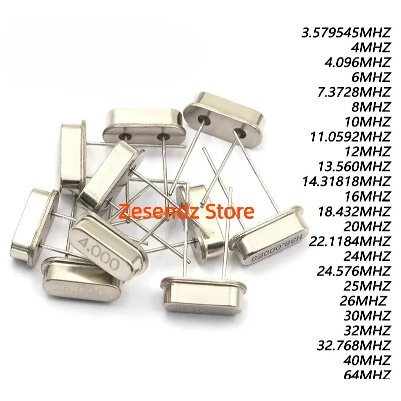 10Pcs/lot HC-49S 4~64MHZ 4Mhz 6Mhz 8Mhz 10Mhz 12Mhz 16Mhz 20Mhz 24Mhz 25Mhz 30Mhz Quartz Crystal Resonator Passive Oscillator