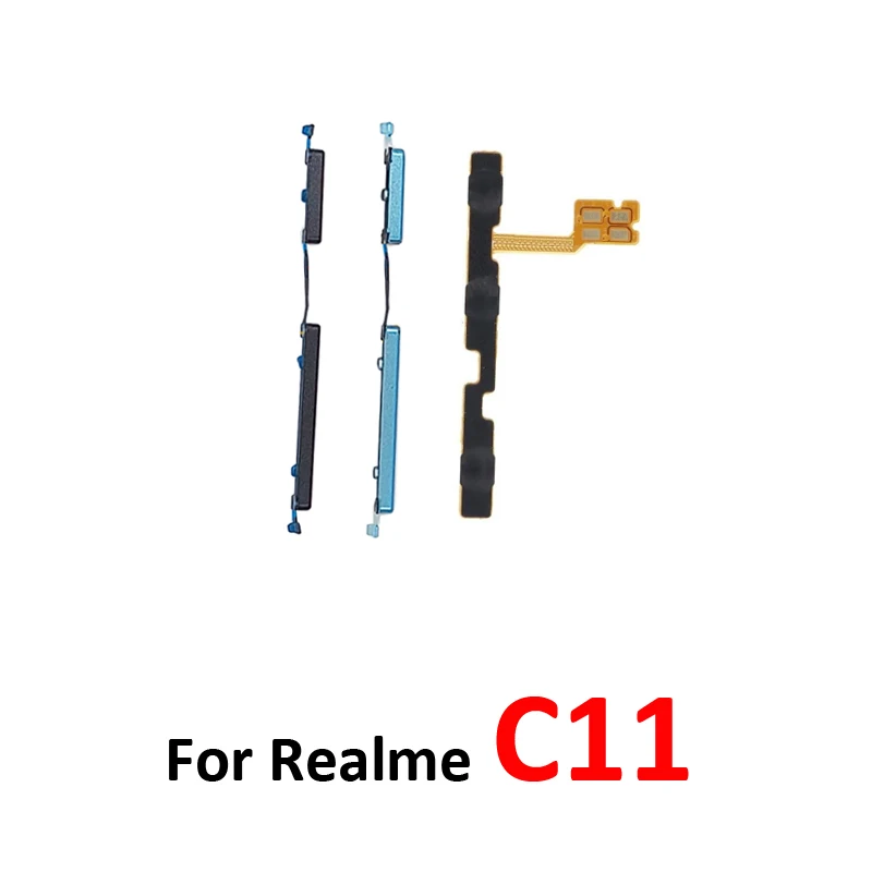 For Realme C11 2021 RMX3231 Phone New Housing Power Volume Button On Off Switch Key Internal Flex Cable Parts Blue Grey image 5