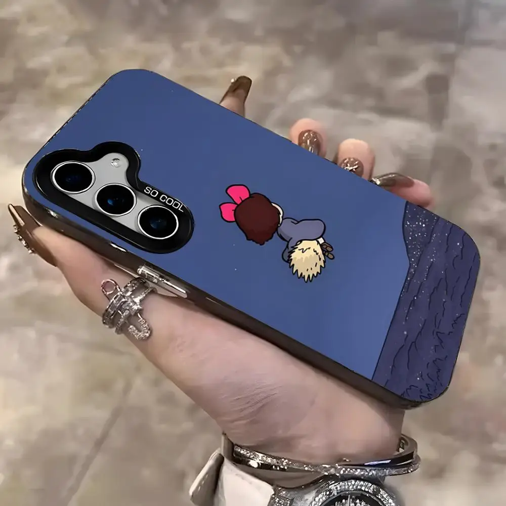 K-Kiki servicio de entrega funda de teléfono de dibujos animados para Samsung S25 Ultra S23 S22 S21 S20 Ultra Plus S24 Fe A54 A55 cubierta de Color plateado