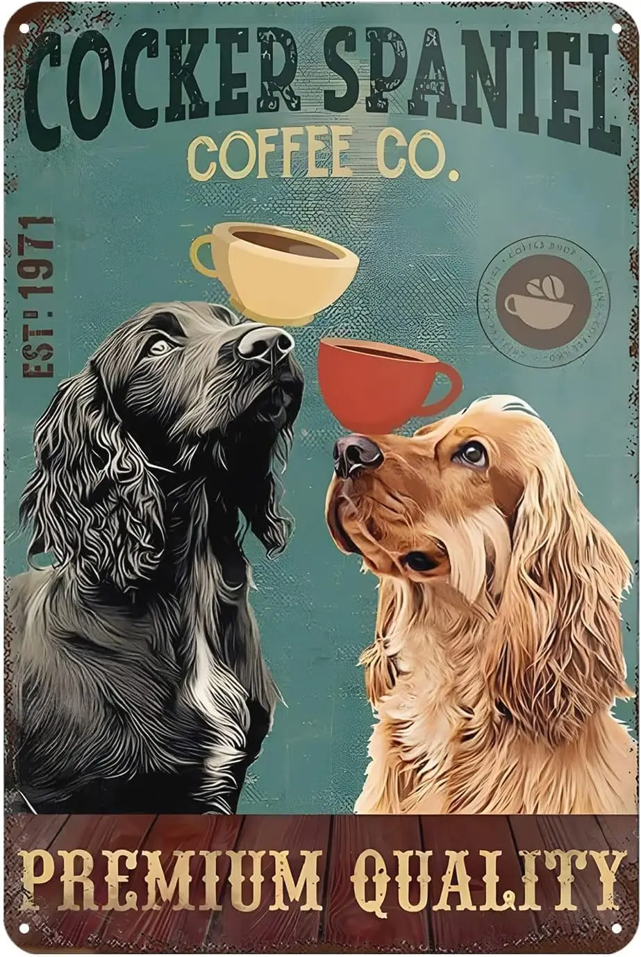 Metal Wall Decor Cocker Spaniel Dog Coffee Company Farmhouse Ranch Wall Decor Cow Metal Sign Vintage Home Decor Rustic Aluminum