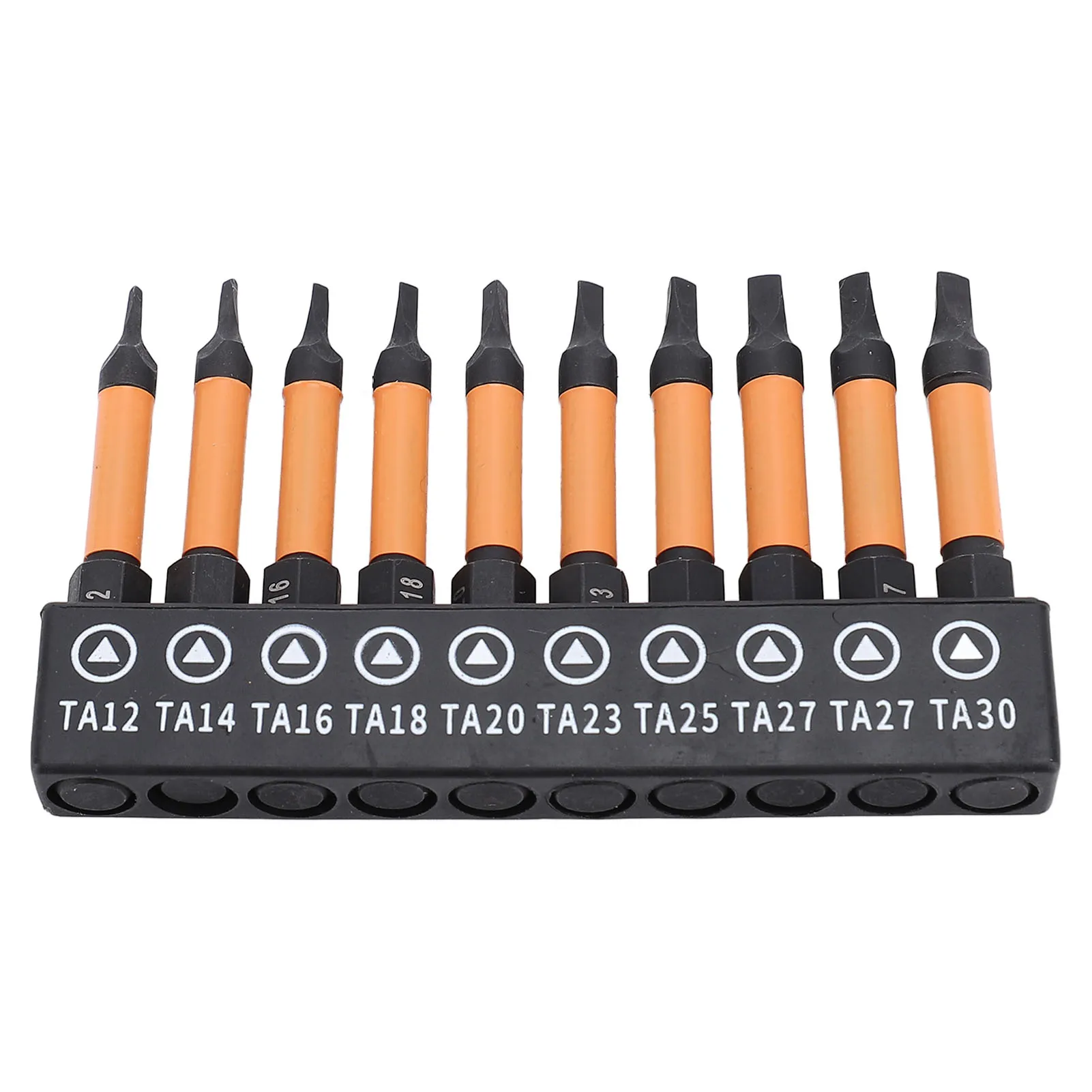 10pcs Triangular Screwdriver Bit 1/4 Inch Hex Shank High Strength Magnetic Triangular Drill Bit Set with Storage Rack