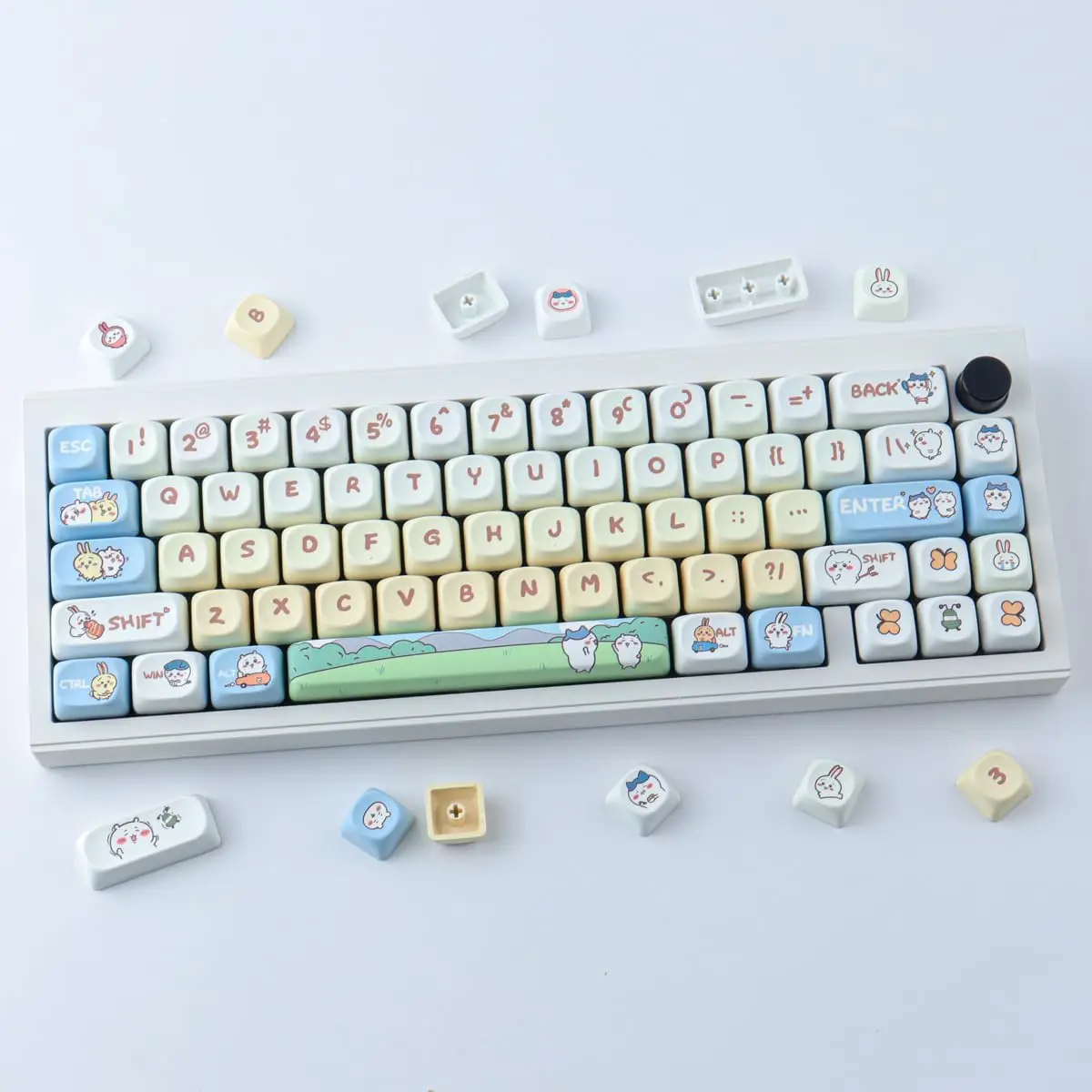 

PBT Keycaps 145 Keys MOA Profile Cute Keycap Dye-Sublimation Kawaii Anime Keycaps for Cherry Gateron MX Mechanical Keyboards