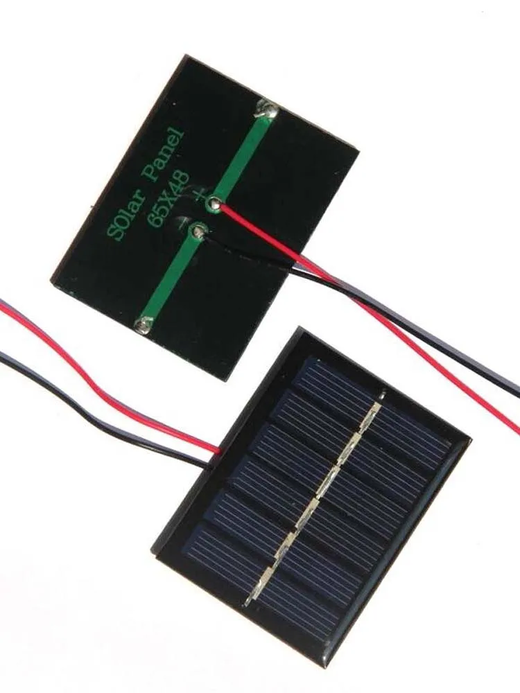 Panneaux solaires 3V 0.3W, batterie avec ligne 65x48mm, pour enfants, jouet, maison, bureau