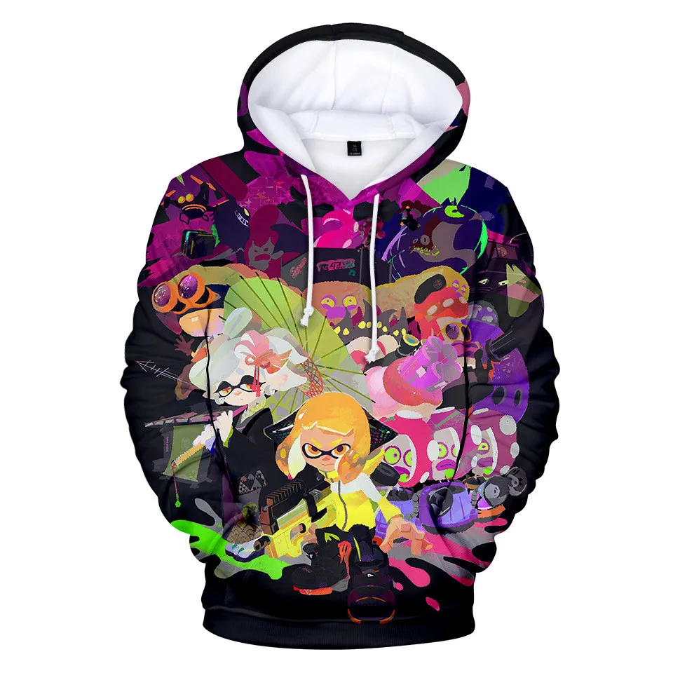 2024 Cute 3 To 14 Years Kids Hoodies cosplay Splatoon Hoodie Boy girls Sweatshirt High Quality Children Splatoon Anime Clothing