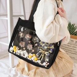 2022 New Japanese Kawaii Ita Bag Women High School ragazze adolescenti JK Bag Big Canvas Bag PVC trasparente itabag borsa a tracolla donna