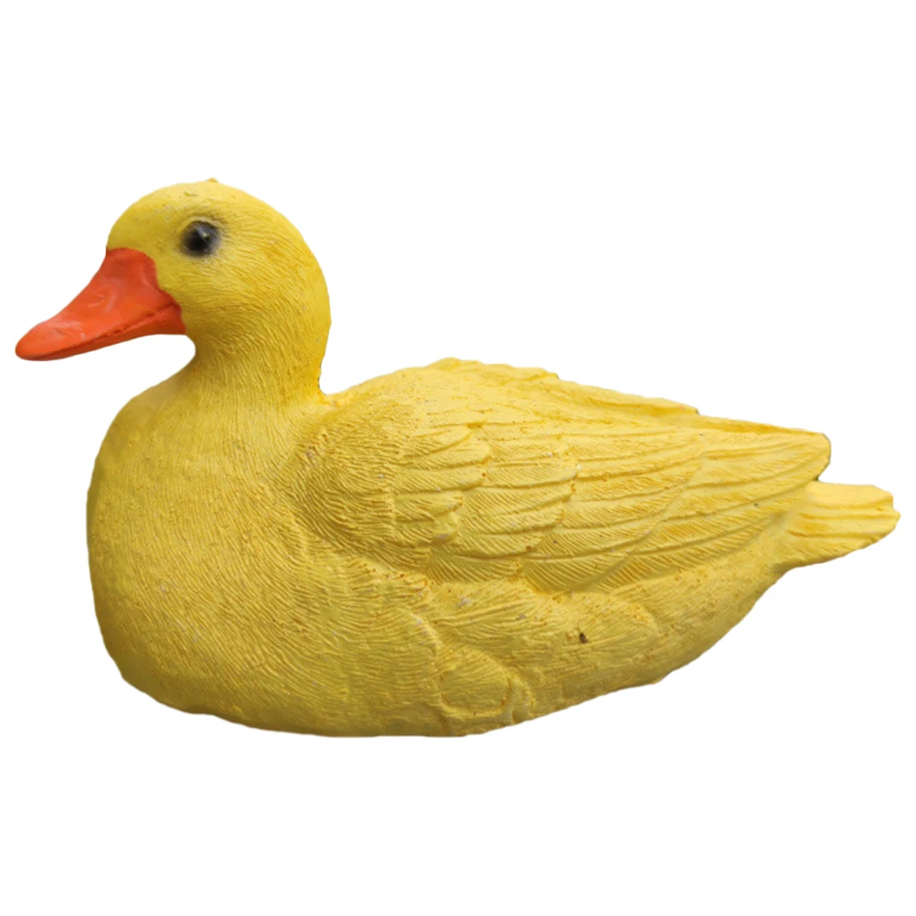 

Little Yellow Duck Figurine Resin Statue for Garden Car Micro L scaping Decoration Desktop Model Adorable Animal Sculpture Mini