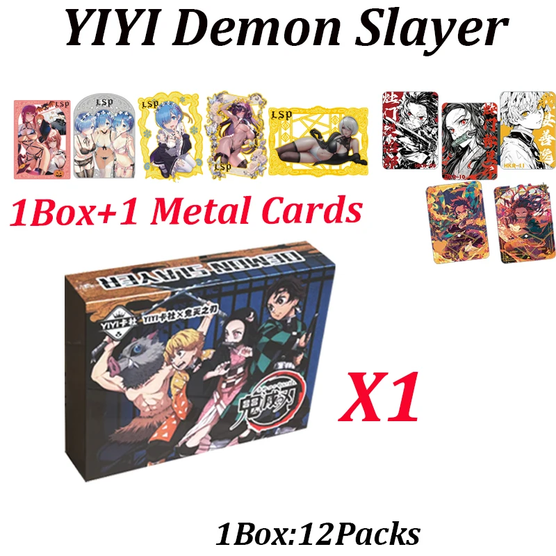 

Retail Newest YIYI Demon Slayer Colored Paper Nezuko Tanjiron Doujin Collection Card Birthday Party Game Card Kids Toy Gifts