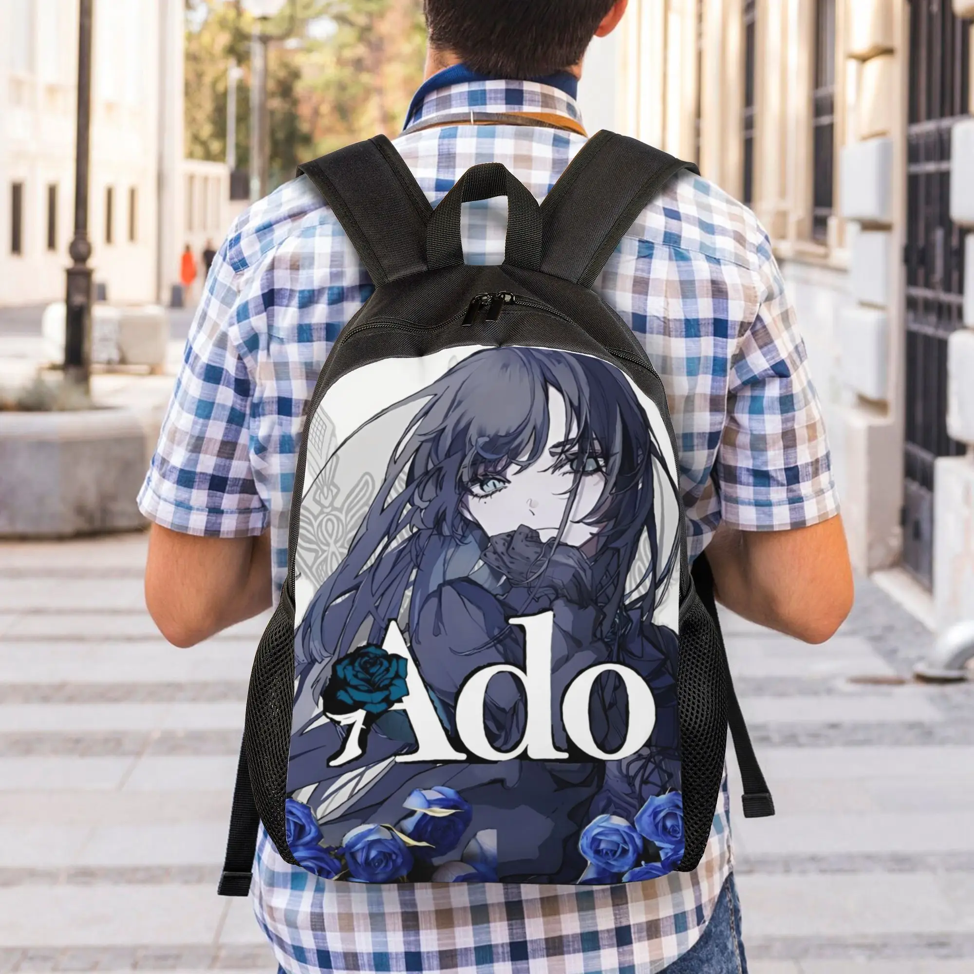 Ado Hibana World Tour Backpack for Men Women Fashion Student Hiking Travel Daypack Anime Music College Canvas Bags Outdoor